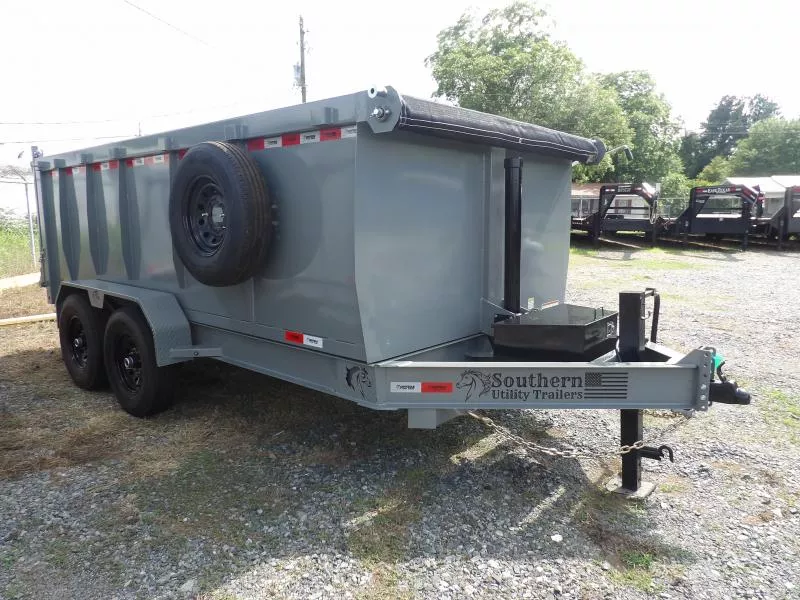 2025 Southern 7x14x4 Dump 7K Grey Dump Trailer