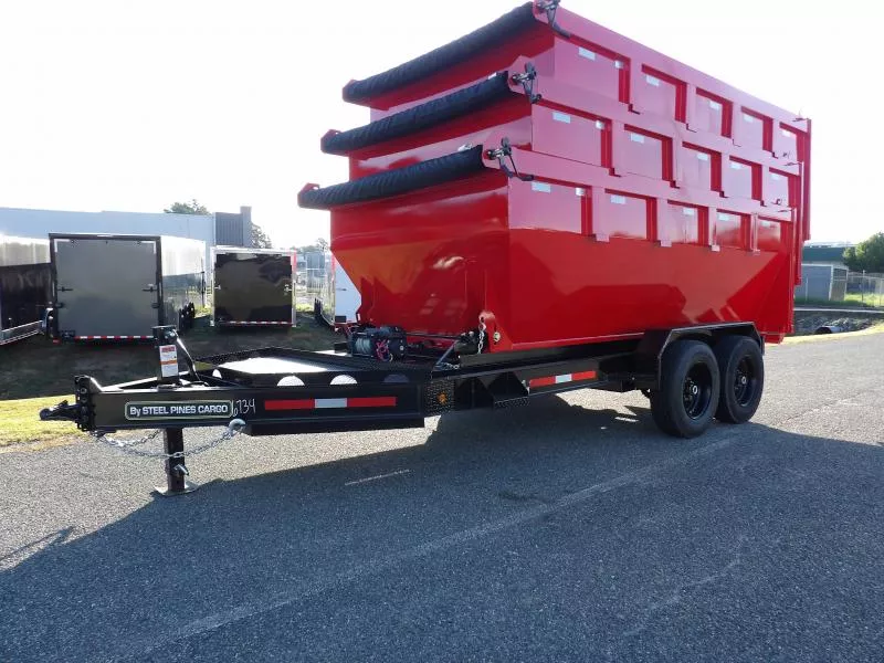 2026 Steel Pines Cargo 7x14 Red Container Roll Off