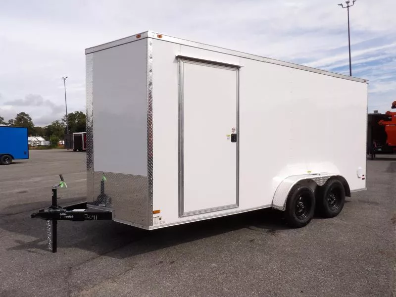 2026 All World Trailers 7X16 35K Enclosed White Cargo / Enclosed Trailer