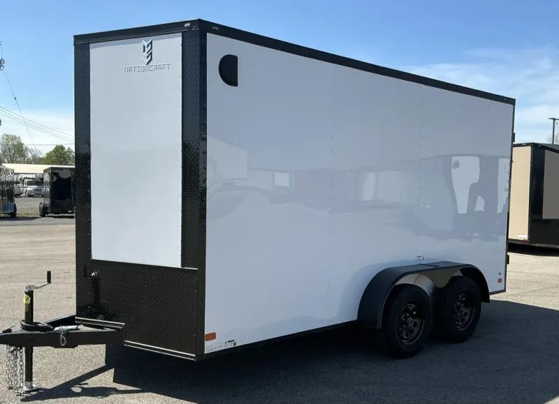 2026 NationCraft Trailers -New 7x14 - Barn Door - White/BlackOut .080 PolyCore Ext - 7' Int Ht - Car