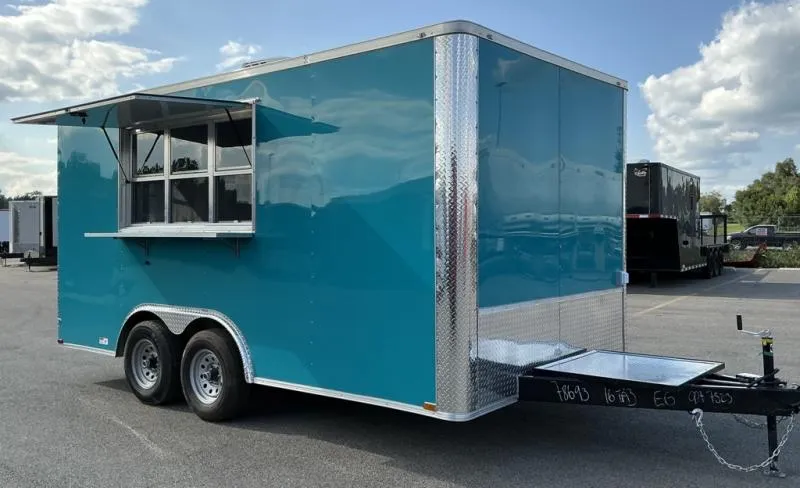 2027 Quality Cargo -New 8.5x16 -Premier Concession Trailer - Sinks - Electric