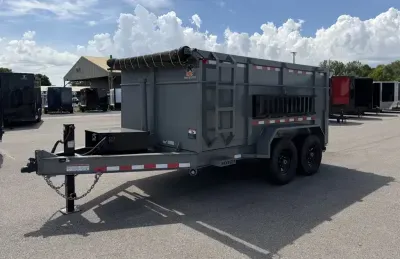 2027 Panther Cargo -New 7x12 - 8k Axles - 4' High Sides - Telescopic Cylinder - Dump Trailer