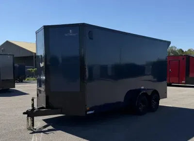 2027 NationCraft Trailers -New 7x16 - Wing - Blue/BlackOut .080 PolyCore Ext -7' Int Ht -Cargo/Enclo