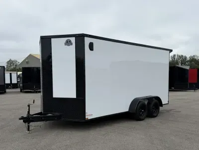 2027 Titanium -New 7x16 - White/BlackOut .080 PolyCore Ext - 7' Int Ht - Cargo/Enclosed Trailer