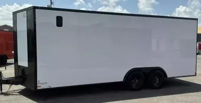 2025 Titanium 8.5x20 - White/BlackOut .080 PolyCore Ext - 5200# Axles - 7' Int Ht - Enclosed Trailer