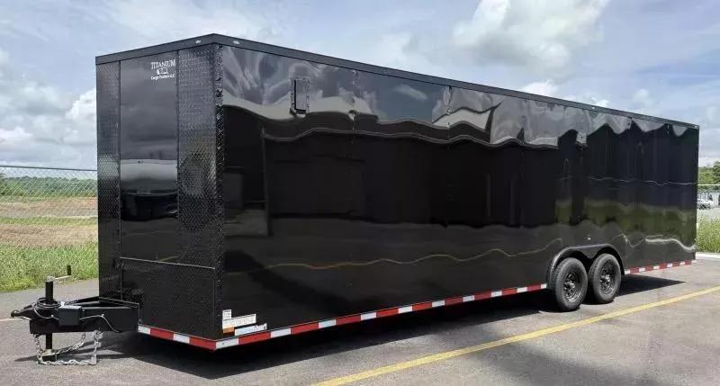 2025 Titanium -New 8.5x28 - BlackOut .080 Polycore Ext - 7' Int Ht - Enclosed Trailer / Car Hauler