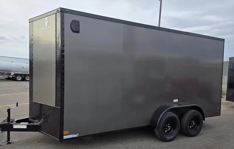 2026 NationCraft Trailers New 7x16 - Gray/BlackOut Screwless .080 PolyCore Ext - 7' Int Ht - Carg