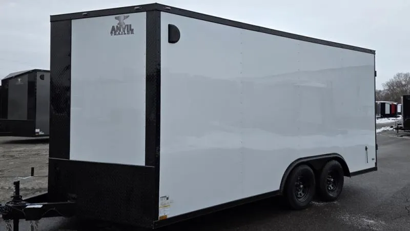 2026 Anvil -New 8.5x16 - Barn Doors - White/BlackOut .080 Polycor Ext -7' Int Ht - Cargo / Enclos