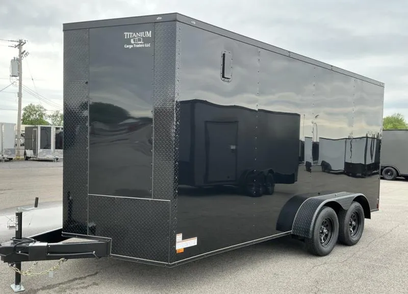 2026 Titanium -New 7x16 - BlackOut .080 PolyCore Ext - 7' Int Ht - Cargo/Enclosed Trailer