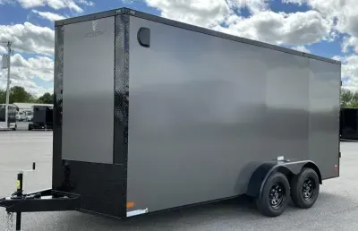 2026 NationCraft Trailers -New 7x16 - Gray/BlackOut .080 Polycore Ext-7' Int Ht-Cargo/Enclosed T