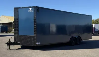 2027 Anvil -New 8.5x24 -Blue/BlackOut .080 Polycore Ext- 5200# Axles-7' Int Ht - Enclosed Trailer /