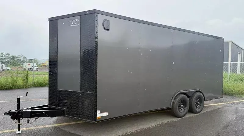 2025 Titanium 8.5x18 Gray/BlackOut .080 PolyCore Ext - 5200 Axle