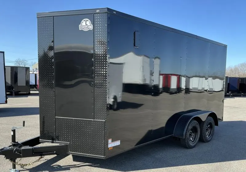 2026 Titanium -New 7x16 - BlackOut .080 PolyCore Ext - 7' Int Ht - Cargo/Enclosed Trailer