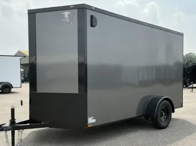 2026 Anvil -New 6x12- Gray / Blackout -  .080 PolyCor Ext -Side Door - Cargo/Enclosed Trailer