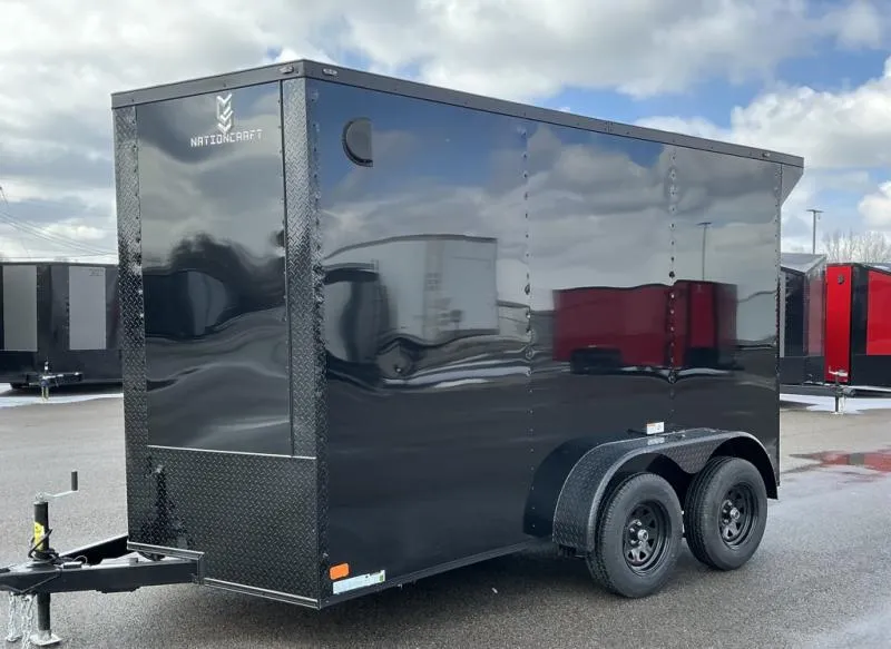 2026 NationCraft Trailers -New 7x12 - Wing - BlackOut .080 Polycore Ext - 7' Int Ht - Cargo / Enclos