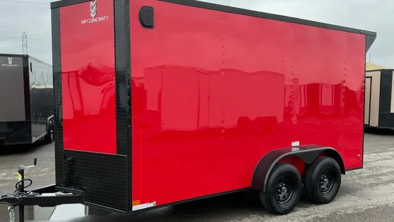 2026 NationCraft Trailers - New 7x14 - Red/BlackOut .080 PolyCore Ext - 7' Int Ht - Cargo / Enclo