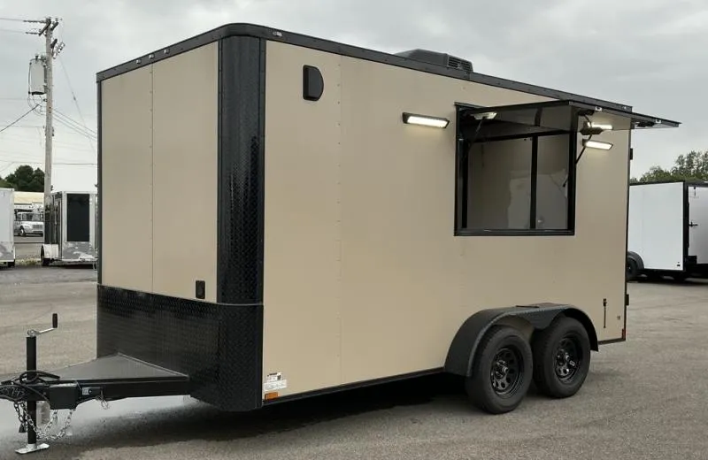 2026 Anvil -New 7x14 Concession - Tan/BlackOut .080 Polycor Ext - Cargo / Enclosed Trailer