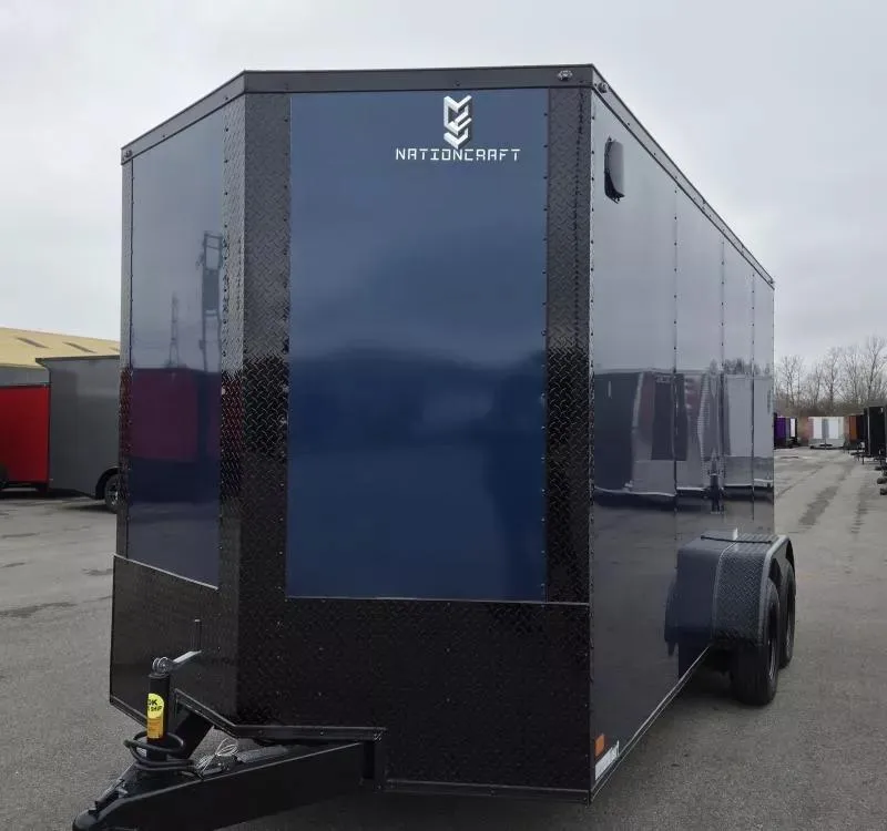 2026 NationCraft Trailers -New 7x16 - Wing - Screw-Less Blue/BlackOut .080 PolyCore Ext - 7' Int 