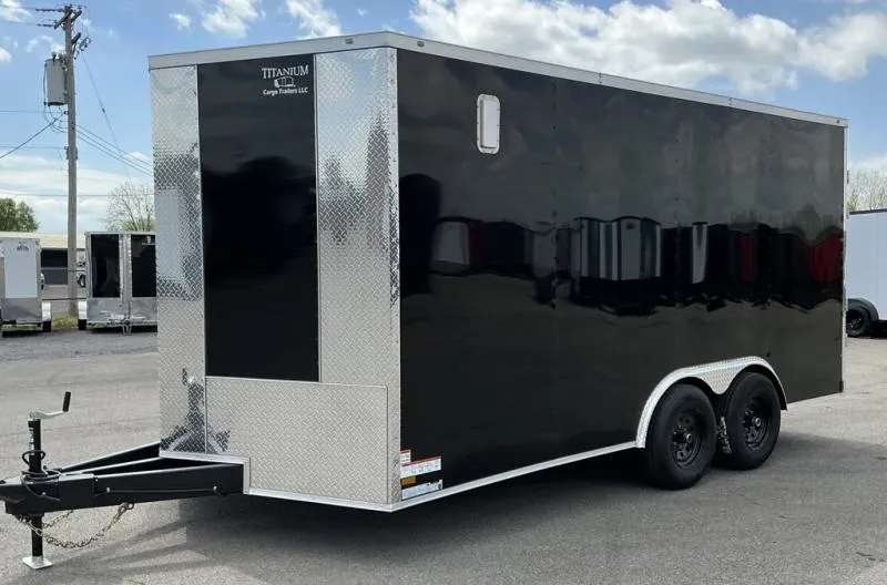 2026 Titanium -New 8.5x16 - 5,200# Axles -Barn Door - .080 Polycore Ext-7' Int Ht-Cargo/Enclosed Tra