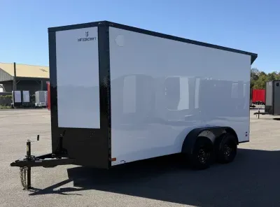 2027 NationCraft Trailers -New 7x14 - Wing -White/BlackOut .080 Polycore Ext -7' Int Ht -Cargo/Enclo