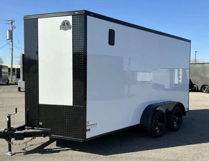 2026 Titanium -New 7x14 - White/BlackOut .080 Polycore Ext - 7' Int Ht - Cargo/Enclosed Trailer