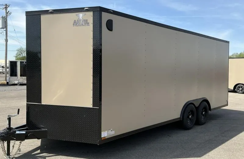 2026 Anvil -New 8.5x20 - Tan/BlackOut .080 PolyCore Ext - 5200# Axles - 7' Int Ht Enclosed Traile