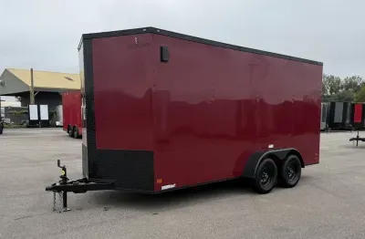 2026 NationCraft Trailers -7x16 - 7' Int Ht - Dark Red/Blackout - .030 Ext - Cargo / Enclosed Tra