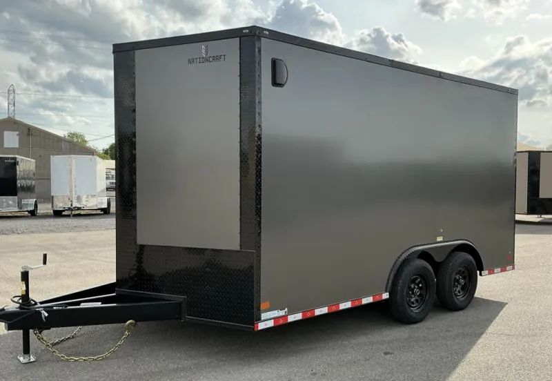 2026 NationCraft Trailers -New 8.5x14 - Gray/BlackOut - Screw-less .080 Ext Cargo/Enclosed Trailer