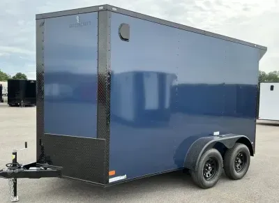 2026 NationCraft Trailers -New 7x12 - Wing - Blue/BlackOut .080 Polycore Ext - 7' Int Ht - Cargo / E