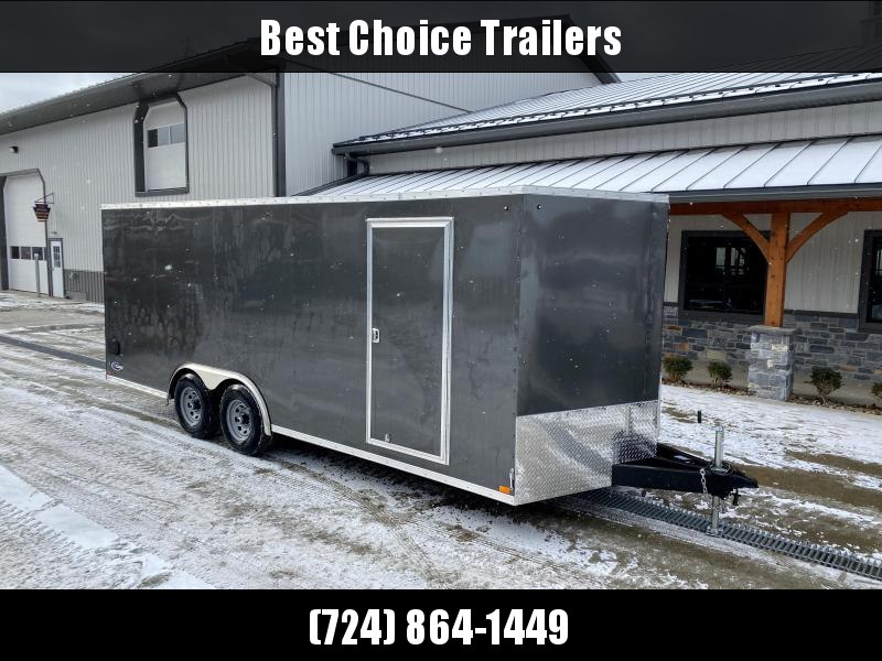 2022 ITI Cargo 8.5x20 Enclosed Car Hauler Trailer 9900# GVW * 6'6" INTERIOR HEIGHT * SILVER EXTERIOR * .030 SEMI-SCREWLESS * RV DOOR * 1 PC ROOF * 3/8" WALLS * 3/4" FLOOR * TRIPLE TUBE TONGUE * 24" STONEGUARD * HIGH GLOSS PAINTED FRAME 2022 ITI Cargo 8.5x20 Enclosed Car Hauler Trailer 9900# GVW * 6'6" INTERIOR HEIGHT * SILVER EXTERIOR * .030 SEMI-SCREWLESS * RV DOOR * 1 PC ROOF * 3/8" WALLS * 3/4" FLOOR * TRIPLE TUBE TONGUE * 24" STONEGUARD * HIGH GLOSS PAINTED FRAME