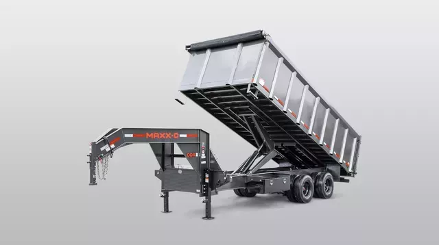 2026 Maxxd 8x20' Gooseneck Deckover Dump Trailer 25990# GVW * 12000# DEXTER AXLES * EOH BRAKES * HYDRAULIC JACKS * WIRELESS REMOTE * 7GA FLOOR * 48" HIGH SIDES * 12"/19# I-BEAM FRAME * OVERSIZE 6X30 SCISSOR HOIST * HDSS SUSPENSION