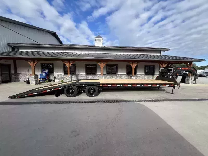 2026 MAXXD 102x34' YDX Gooseneck Hydraulic Dovetail Flatbed Trailer 25990# GVW * HYDRAULIC JACKS * 12000# AXLES W/ EOH BRAKES * 19# PIERCED I-BEAM FRAME * UNDER FRAME BRIDGE * TORQUE TUBE * 12" O.C. C/M * HDSS SUSPENSION * WIRELESS