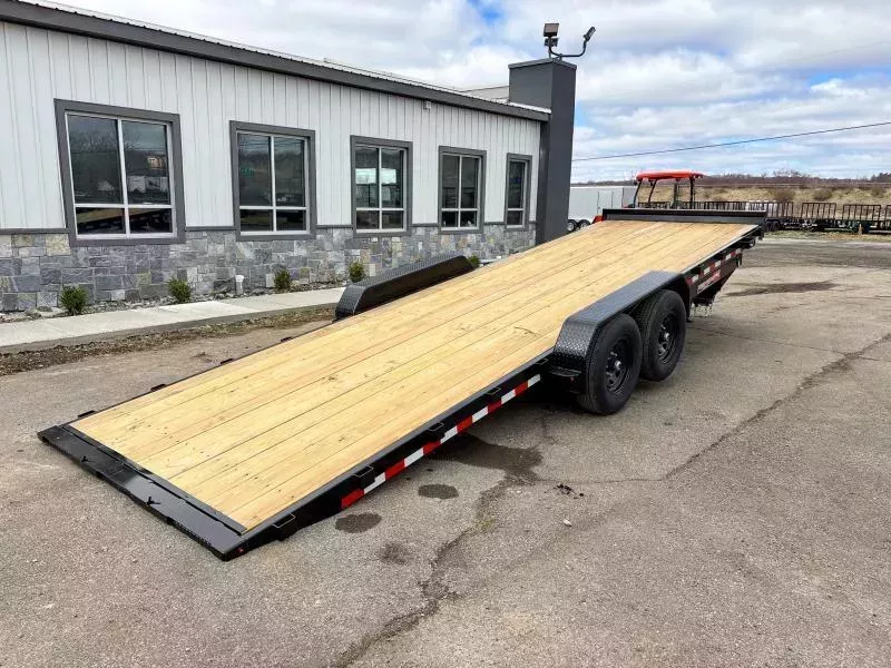 2026 H&H 7x24' Power Tilt Car Hauler Trailer 14000# GVW * POWER TILT * DUAL TOOLBOXES * 6" FRAME * DROP JACK * INTEGRATED TAIL LIGHTS * CHANNEL C/M