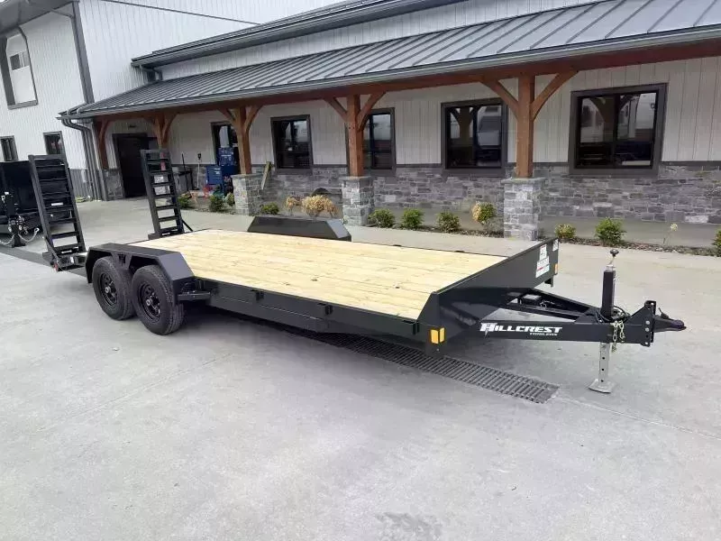 2025 Hillcrest Trailers 7x18 Equipment Trailer 9990# GVW * 6000# AXLES * STAND UP RAMPS * D-RINGS/STAKE POCKETS * ADJUSTABLE COUPLER * DROP LEG JACK * CHARCOAL POWDER COAT