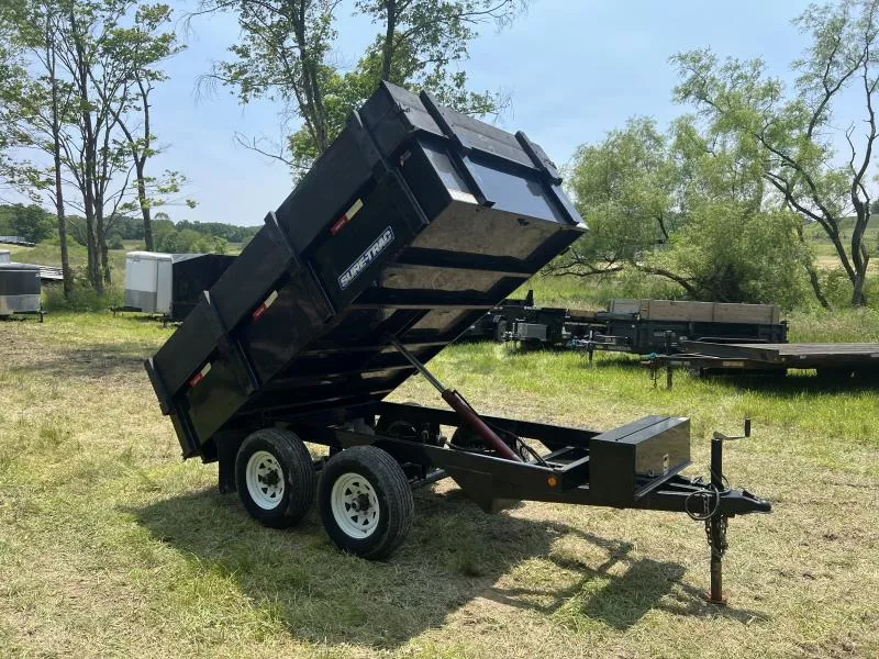 USED Sure-Trac 6X10 9900 GVW DUMP TRAILER * DECKOVER * TOOLBOX * WOOD HIGHSIDE *
