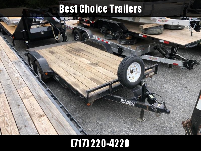 USED Belmont Wood Deck Car Hauler Trailer 8000# GVW * STEEL BEAVERTAIL * 5" TONGUE AND FRAME * SPARE TIRE USED Belmont Wood Deck Car Hauler Trailer 8000# GVW * STEEL BEAVERTAIL * 5" TONGUE AND FRAME * SPARE TIRE