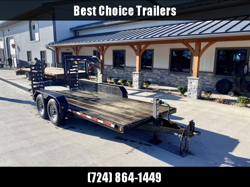 USED Top Brand 7x16' Equipment Trailer 12000# GVW * STAND UP RAMPS * ADJUSTABLE PINTLE RING * RUBRAIL/STAKE POCKETS USED Top Brand 7x16' Equipment Trailer 12000# GVW * STAND UP RAMPS * ADJUSTABLE PINTLE RING * RUBRAIL/STAKE POCKETS