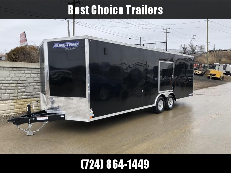 2020 Sure-Trac 8.5x24' Enclosed Car Hauler Trailer 9900# GVW * DELUXE * BLACK * 7K JACK * ESCAPE HATCH * FINISHED WALLS * NUDO FLOOR & RAMP * TORSION * 48" DOOR & MORE 2020 Sure-Trac 8.5x24' Enclosed Car Hauler Trailer 9900# GVW * DELUXE * BLACK * 7K JACK * ESCAPE HATCH * FINISHED WALLS * NUDO FLOOR & RAMP * TORSION * 48" DOOR & MORE
