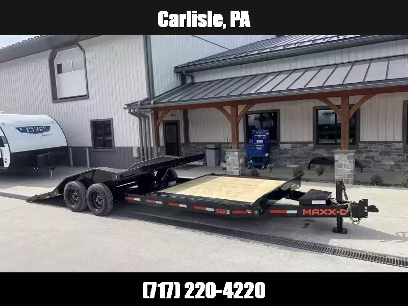 2026 MAXXD 102x22' G8X Full Deck Gravity Tilt Equipment Trailer 17500# GVW * DEXTER 8000# AXLES * 102" DECK / DRIVE OVER FENDERS * 17.5" 18-PLY TIRES * STOP/CONTROL VALVE * TORSION SUSPENSION * METALLIC GREY + PRIMER * 12" O.C C/M * TOOLBOX 1763696876