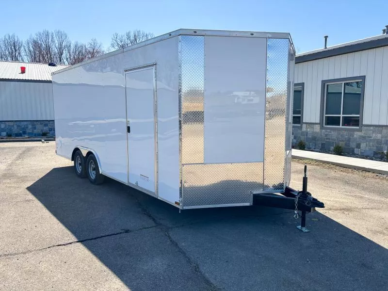 2026 Xtreme Cargo 8.5x20 Enclosed Car Hauler Trailer 7000# GVW * 7' HEIGHT UTV PKG * WHITE EXTERIOR * .080 POLYCOR SEMI-SCREWLESS * RV DOOR * PLYWOOD WALLS AND FLOOR * TUBE STUDS * D-RINGS * 6" TUBE FRAME