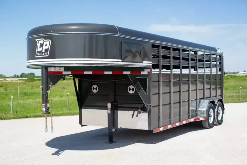 2025 Corn Pro 20' Gooseneck Livestock Trailer 12000# GVW * GREY/CHARCOAL * TORSION SUSPENSION * DEXTER AXLES * HD FENDERS * SLIDING CENTER GATE * CENTER AND REAR SLAM GATES * URETHANE PAINT * KILN DRIED LUMBER