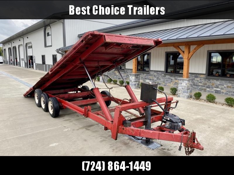USED Viking Spirit 102x24' Deckover Power Tilt Trailer 20000# GVW * WINCH * RED IN COLOR * CHAIN TRAY * ADJUSTABLE COUPLER * RUBRAIL/STAKE POCKETS/D-RINGS USED Viking Spirit 102x24' Deckover Power Tilt Trailer 20000# GVW * WINCH * RED IN COLOR * CHAIN TRAY * ADJUSTABLE COUPLER * RUBRAIL/STAKE POCKETS/D-RINGS