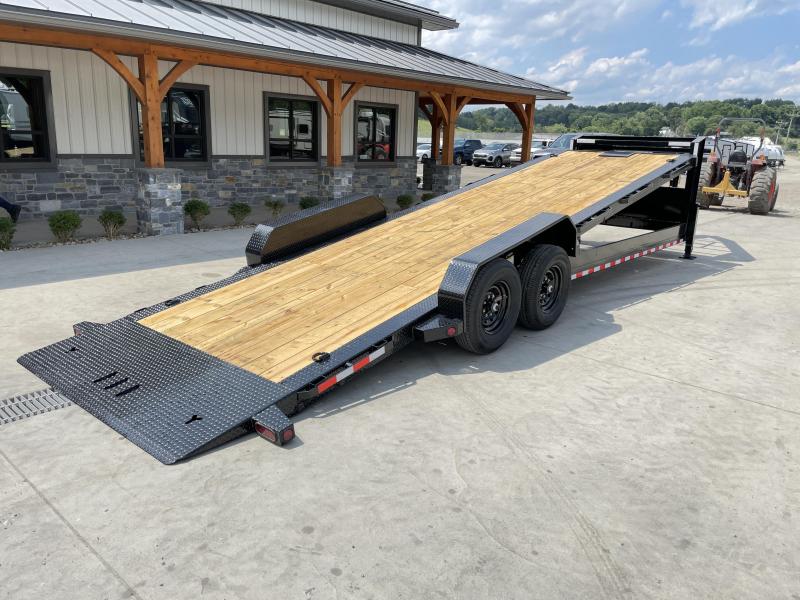 2022 Iron Bull 7x26' Gooseneck Low Profile Power Tilt Equipment Trailer