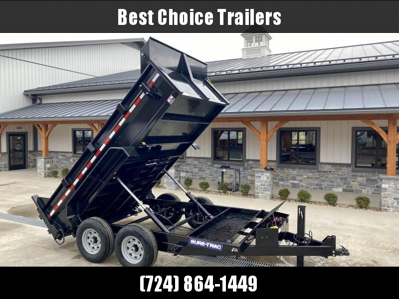2022 Sure-Trac 7x12' Dump Trailer 14000# GVW * TARP KIT * HYDRAULIC JACK * 7 GAUGE FLOOR * DUAL PISTON * FRONT/REAR BULKHEAD * INTEGRATED KEYWAY * 2' SIDES * UNDERBODY TOOL TRAY * ADJUSTABLE COUPLER * 110V CHARGER 2022 Sure-Trac 7x12' Dump Trailer 14000# GVW * TARP KIT * HYDRAULIC JACK * 7 GAUGE FLOOR * DUAL PISTON * FRONT/REAR BULKHEAD * INTEGRATED KEYWAY * 2' SIDES * UNDERBODY TOOL TRAY * ADJUSTABLE COUPLER * 110V CHARGER