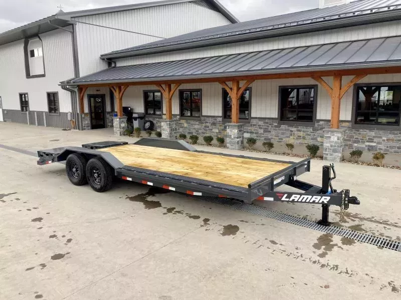2026 Lamar 102x22' Equipment Trailer 14000# GVW * FULL WIDTH RAMPS * CHARCOAL * 102" DECK * DRIVE OVER FENDERS * CHARCOAL * D-RINGS