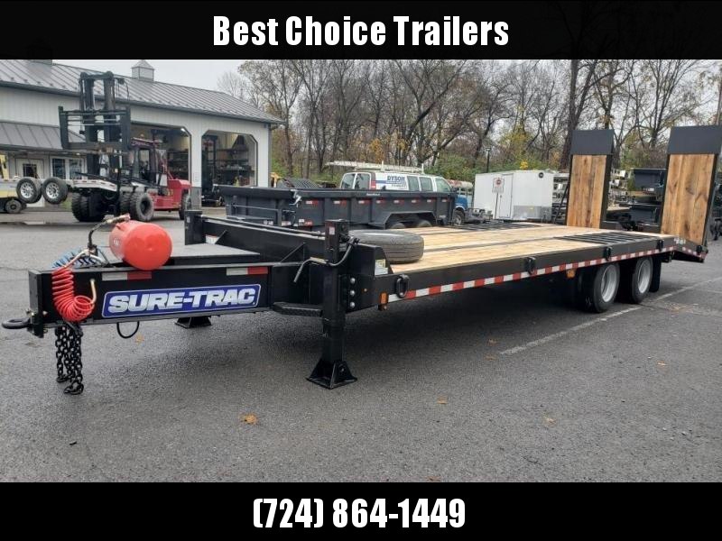 2020 Sure Trac 102x27' Air Brake Beavertail Deckover Trailer 49000# GVW * 30X80 WOOD FILLED AIR RAMPS * 14" PIERCED I-BEAM FRAME * 17.5" 16-PLY * 2" OAK DECK * HUTCH 9700 SUSPENSION * DUAL 50K 2-SP JACKS * TOOLBOX * (12) 1" D-RINGS 2020 Sure Trac 102x27' Air Brake Beavertail Deckover Trailer 49000# GVW * 30X80 WOOD FILLED AIR RAMPS * 14" PIERCED I-BEAM FRAME * 17.5" 16-PLY * 2" OAK DECK * HUTCH 9700 SUSPENSION * DUAL 50K 2-SP JACKS * TOOLBOX * (12) 1" D-RINGS