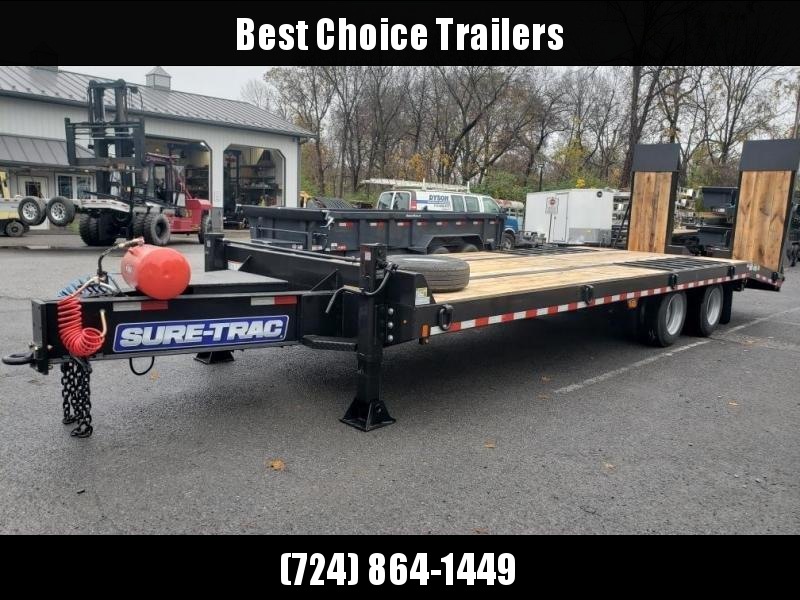 2020 Sure Trac 102x27' Air Brake Beavertail Deckover Trailer 49000# GVW * 30X80 WOOD FILLED AIR RAMPS * 14" PIERCED I-BEAM FRAME * 17.5" 16-PLY * 2" OAK DECK * HUTCH 9700 SUSPENSION * DUAL 50K 2-SP JACKS * TOOLBOX * (12) 1" D-RINGS 2020 Sure Trac 102x27' Air Brake Beavertail Deckover Trailer 49000# GVW * 30X80 WOOD FILLED AIR RAMPS * 14" PIERCED I-BEAM FRAME * 17.5" 16-PLY * 2" OAK DECK * HUTCH 9700 SUSPENSION * DUAL 50K 2-SP JACKS * TOOLBOX * (12) 1" D-RINGS