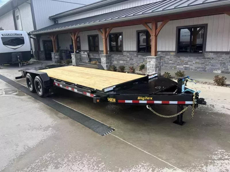 2026 Big Tex Trailers 14EH 7x20' I-Beam Equipment Trailer 14000# GVW * FULL WIDTH RAMPS * RUBRAIL/STAKE POCKETS/D-RINGS * OVERSIZE INTEGRATED TOOLBOX * ADJUSTABLE CAST COUPLER * REMOVABLE FENDERS * SIDE STEPS