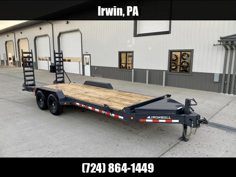 2025 Iron Bull 7x18' Equipment Trailer 14000# GVW * 8" I-BEAM FRAME * OVERSIZE TOOLBOX * LONGER 6' RAMPS * HD COUPLER * REMOVABLE FENDERS * 12K JACK * CHARCOAL POWDER COAT 1750183923