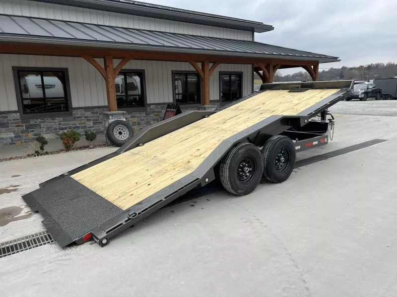 2026 MAXX-D 102x24' Equipment Trailer 14000 GVW * TORSION SUSPENSION * WIRELESS REMOTE * 8" CHANNEL TONGUE AND FRAME * FULL DECK TILT * TOOLBOX AND TOOL TRAY * WINCH PLATE * 102" DECK/DRIVE OVER FENDERS